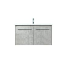 Penn 36" Wall Mounted Single Basin Vanity Set with Cabinet and Engineered Marble Vanity Top