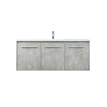 Penn 48" Wall Mounted Single Basin Vanity Set with Cabinet and Engineered Marble Vanity Top