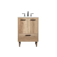Baldwin 24" Free Standing Single Basin Vanity Set with Cabinet and Engineered Marble Vanity Top