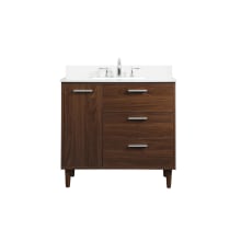 Baldwin 36" Free Standing Single Basin Vanity Set with Cabinet, Engineered Marble Vanity Top, and Backsplash