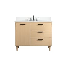 Baldwin 42" Free Standing Single Basin Vanity Set with Cabinet, Engineered Marble Vanity Top, and Backsplash