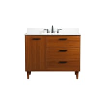 Baldwin 42" Free Standing Single Basin Vanity Set with Cabinet, Engineered Marble Vanity Top, and Backsplash