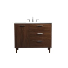 Baldwin 42" Free Standing Single Basin Vanity Set with Cabinet and Engineered Marble Vanity Top