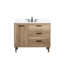 Baldwin 42" Free Standing Single Basin Vanity Set with Cabinet, Engineered Marble Vanity Top, and Backsplash