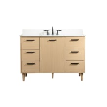 Baldwin 48" Free Standing Single Basin Vanity Set with Cabinet, Engineered Marble Vanity Top, and Backsplash