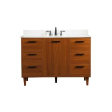 Baldwin 48" Free Standing Single Basin Vanity Set with Cabinet, Engineered Marble Vanity Top, and Backsplash