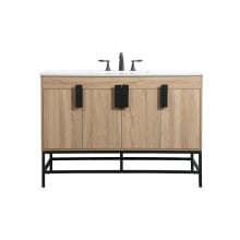 Eugene 48" Free Standing Single Basin Vanity Set with Cabinet and Engineered Marble Vanity Top