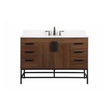 Eugene 48" Free Standing Single Basin Vanity Set with Cabinet, Engineered Marble Vanity Top, and Backsplash