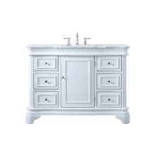 Kameron 48" Free Standing Single Basin Vanity Set with Cabinet and Marble Vanity Top