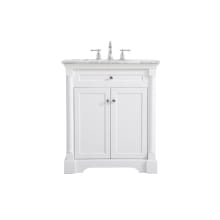 Clarence 30" Free Standing Single Basin Vanity Set with Cabinet and Marble Vanity Top