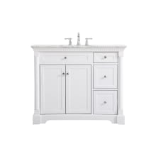 Clarence 42" Free Standing Single Basin Vanity Set with Cabinet and Marble Vanity Top