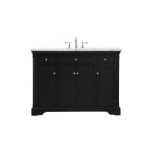 Clarence 48" Free Standing Single Basin Vanity Set with Cabinet and Marble Vanity Top