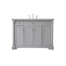 Clarence 48" Free Standing Single Basin Vanity Set with Cabinet and Marble Vanity Top