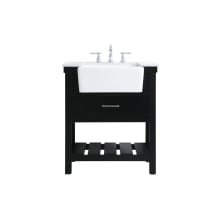 Clement 30" Free Standing Single Basin Vanity Set with Cabinet and Marble Vanity Top