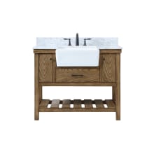 Clement 42" Free Standing Single Basin Vanity Set with Cabinet and Marble Vanity Top