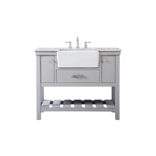 Clement 42" Free Standing Single Basin Vanity Set with Cabinet and Marble Vanity Top