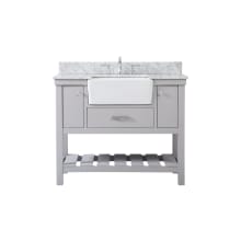 Clement 42" Free Standing Single Basin Vanity Set with Cabinet and Marble Vanity Top