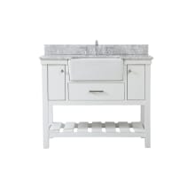 Clement 42" Free Standing Single Basin Vanity Set with Cabinet and Marble Vanity Top