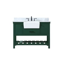 Clement 48" Free Standing Single Basin Vanity Set with Cabinet and Marble Vanity Top