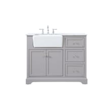 Franklin 42" Free Standing Single Basin Vanity Set with Cabinet and Marble Vanity Top