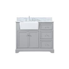 Franklin 42" Free Standing Single Basin Vanity Set with Cabinet and Marble Vanity Top