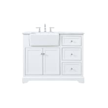 Franklin 42" Free Standing Single Basin Vanity Set with Cabinet and Marble Vanity Top