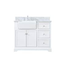 Franklin 42" Free Standing Single Basin Vanity Set with Cabinet and Marble Vanity Top