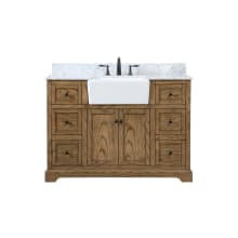 Franklin 48" Free Standing Single Basin Vanity Set with Cabinet and Marble Vanity Top