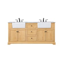 Franklin 72" Free Standing Double Basin Vanity Set with Cabinet and Marble Vanity Top