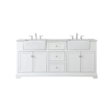 Franklin 72" Free Standing Double Basin Vanity Set with Cabinet and Marble Vanity Top