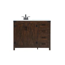 Grant 42" Free Standing Single Basin Vanity Set with Cabinet and Engineered Marble Vanity Top