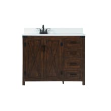 Grant 42" Free Standing Single Basin Vanity Set with Cabinet, Engineered Marble Vanity Top, and Backsplash