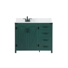 Grant 42" Free Standing Single Basin Vanity Set with Cabinet, Engineered Marble Vanity Top, and Backsplash