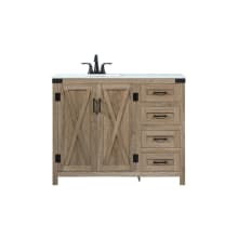 Grant 42" Free Standing Single Basin Vanity Set with Cabinet and Engineered Marble Vanity Top