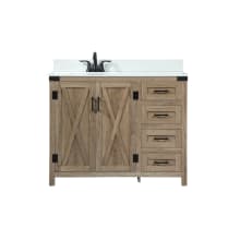 Grant 42" Free Standing Single Basin Vanity Set with Cabinet, Engineered Marble Vanity Top, and Backsplash