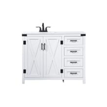 Grant 42" Free Standing Single Basin Vanity Set with Cabinet and Engineered Marble Vanity Top