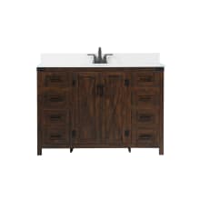 Grant 48" Free Standing Single Basin Vanity Set with Cabinet, Engineered Marble Vanity Top, and Backsplash