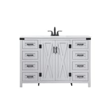 Grant 48" Free Standing Single Basin Vanity Set with Cabinet and Engineered Marble Vanity Top