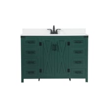 Grant 48" Free Standing Single Basin Vanity Set with Cabinet, Engineered Marble Vanity Top, and Backsplash