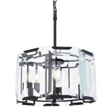 Monaco 4 Light 17" Wide Drum Style Pendant with Emerald Cut Glass Panels from the Urban Classic Collection