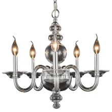 Champlain 5 Light 20" Wide Candle Style Chandelier with Glass Features