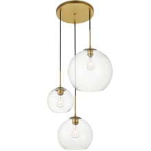 Baxter 3 Light 21" Wide Multi Light Pendant with Clear Glass