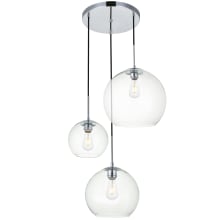 Baxter 3 Light 21" Wide Multi Light Pendant with Clear Glass