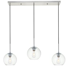 Baxter 3 Light 36" Wide Linear Pendant with Clear Glass