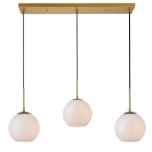 Baxter 3 Light 36" Wide Linear Pendant with Frosted Glass