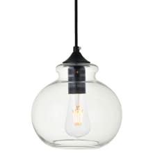 Destry Single Light 8" Wide Mini Pendant with Clear Glass