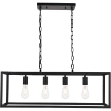 Resolute 4 Light 32" Wide Linear Chandelier with Rectangular Frame