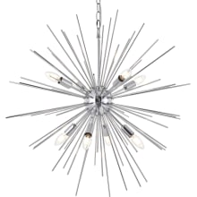 Timber 8 Light 30" Wide Taper Candle Sputnik Chandelier