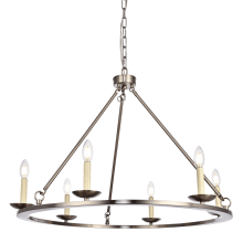 Maine 6 Light 32-3/8" Wide Taper Candle Chandelier