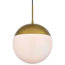 Eclipse Single Light 12" Wide Pendant with Frosted Glass